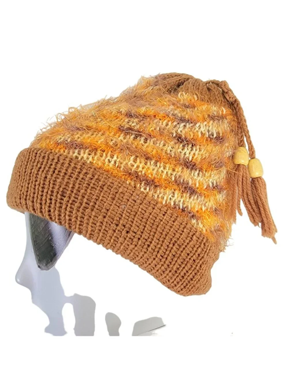 Retro Crochet Scarf Beanie Cap Set Women One Size Winter Accessories Outdoors